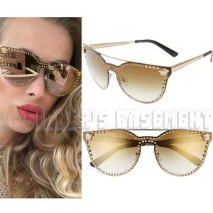 Versace Brown Ve277 12526u Gold Studs 